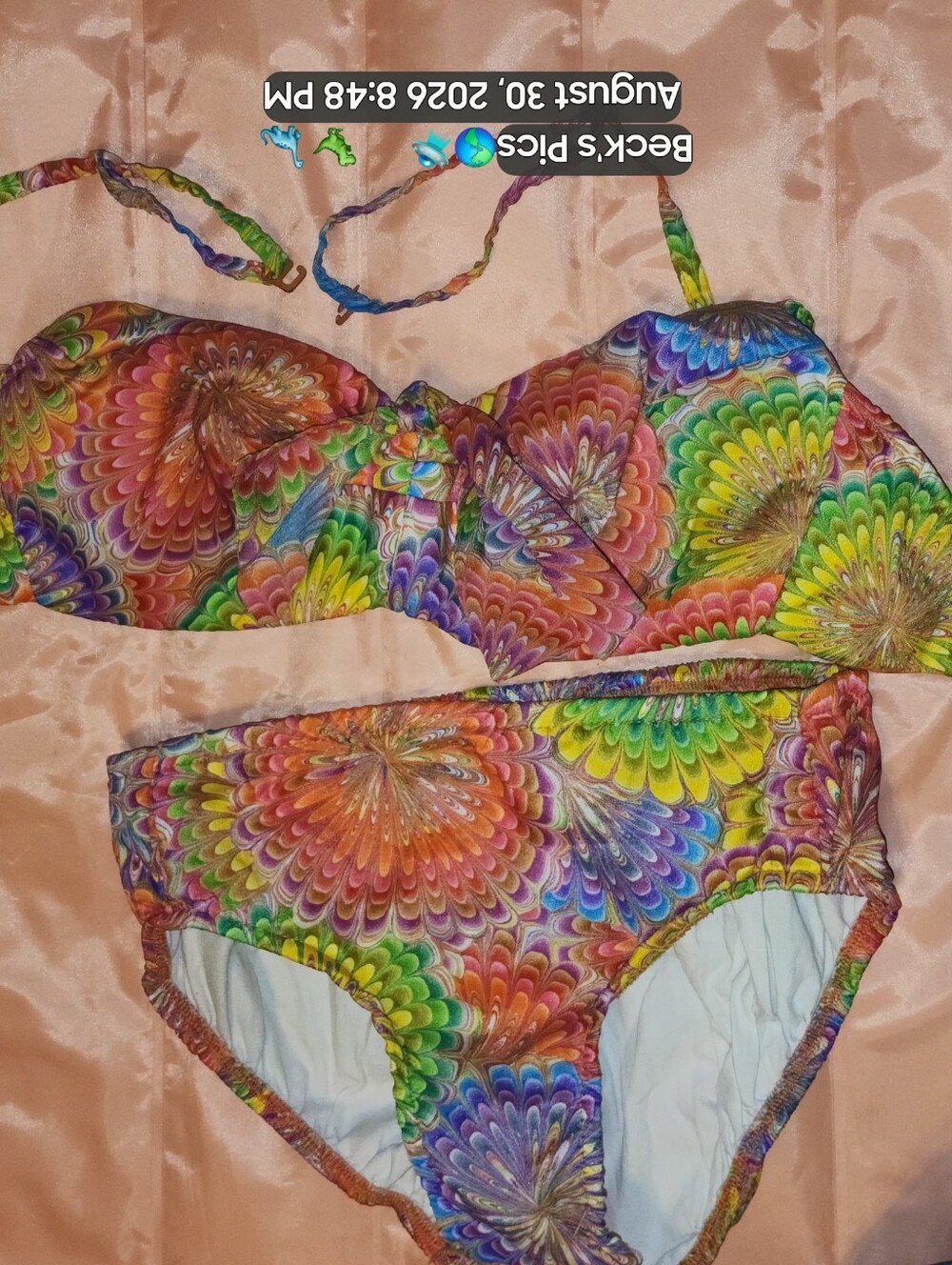 Vintage 60s/70s Jantzen Psychedelic Floral 2-Piece Bikini – Mod Diving Girl Labe